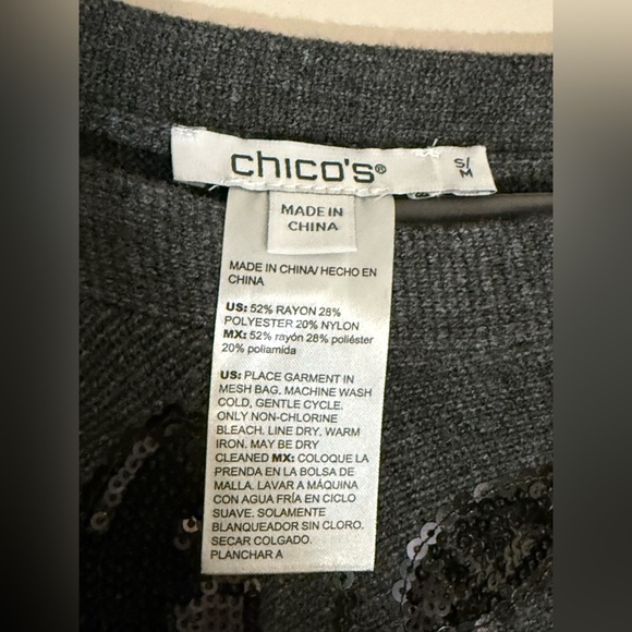 Chico's Charcoal Poncho with Black Sequin Design
Size S/M
In Great Condition - Picture 8 of 11
